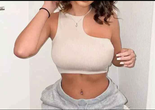 Haut asymétrique beige