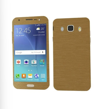 Samsung Galaxy J5 2016 Golden Brushed Metal texture Mobile Skin