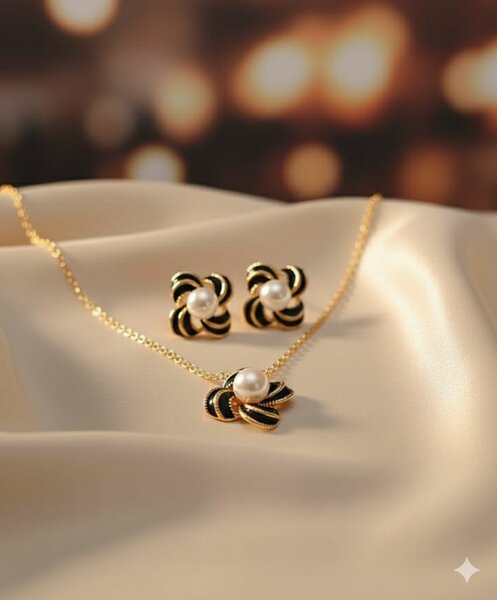 Collier et Boucles perles élégantes