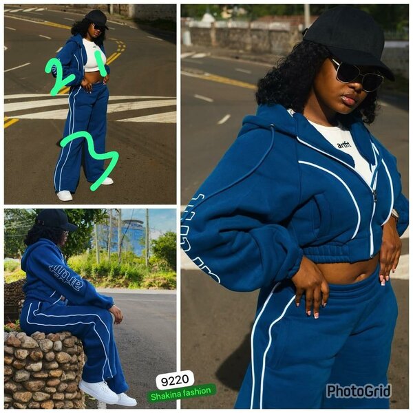 Ensemble de survêtement bleu femme