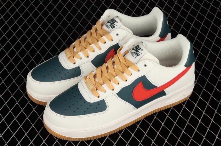 Nike Air Force 1 Low Cloud White Navy Blue-Gym Red