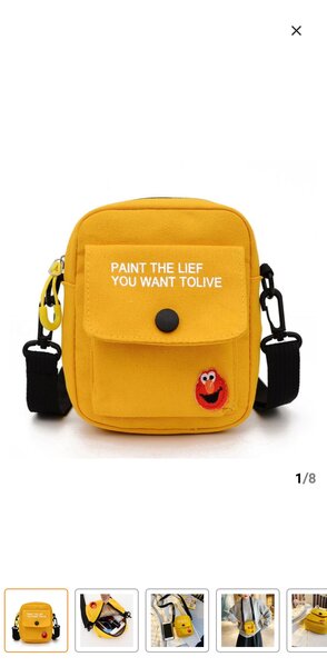 Sacoche bandoulière jaune amusante