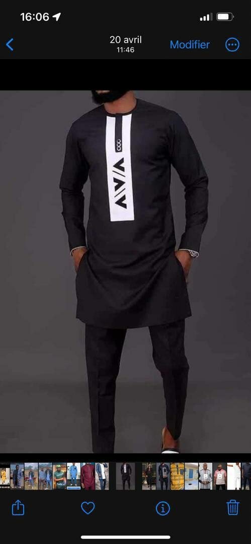 Boubou Africain Élégant Homme