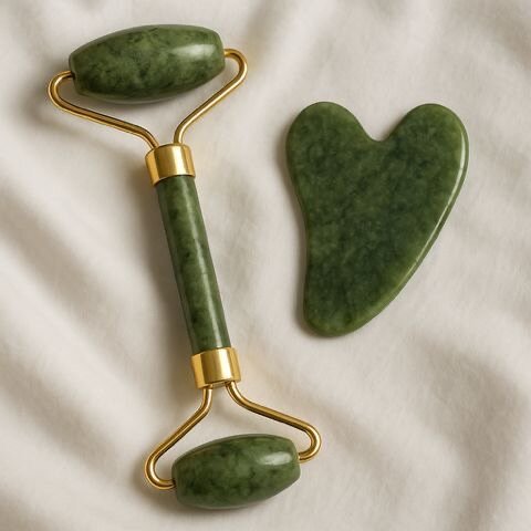 Ensemble Rouleaux et Gua Sha en Jade