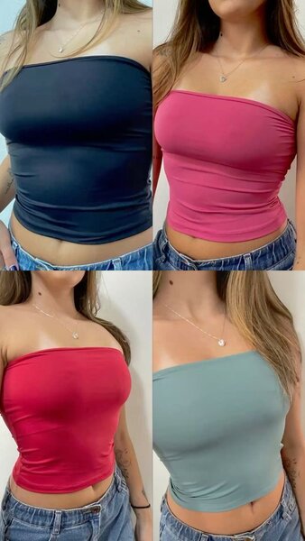 Top sans bretelles femme