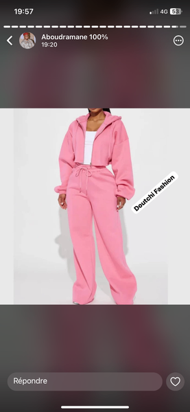 Ensemble sport femme rose