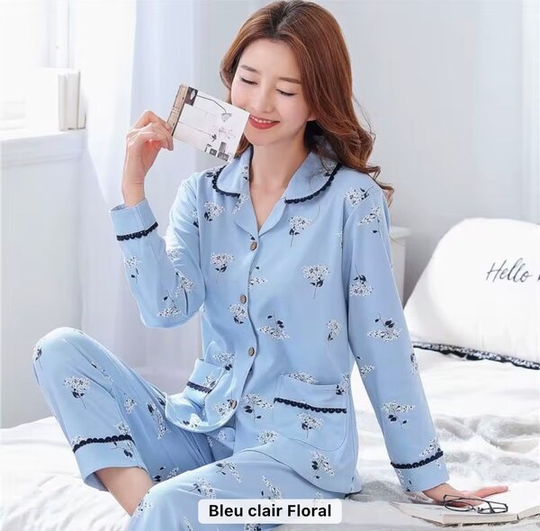 Pyjama Femme Bleu Pastel
