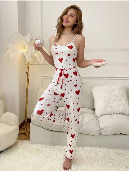 Pyjama femme à cœurs