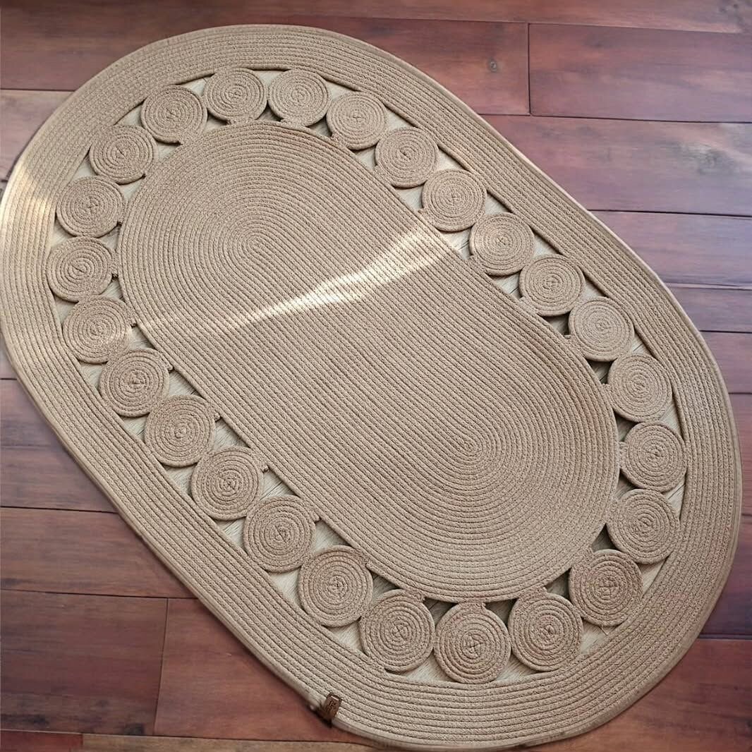 Tapis ovale en jute tressé