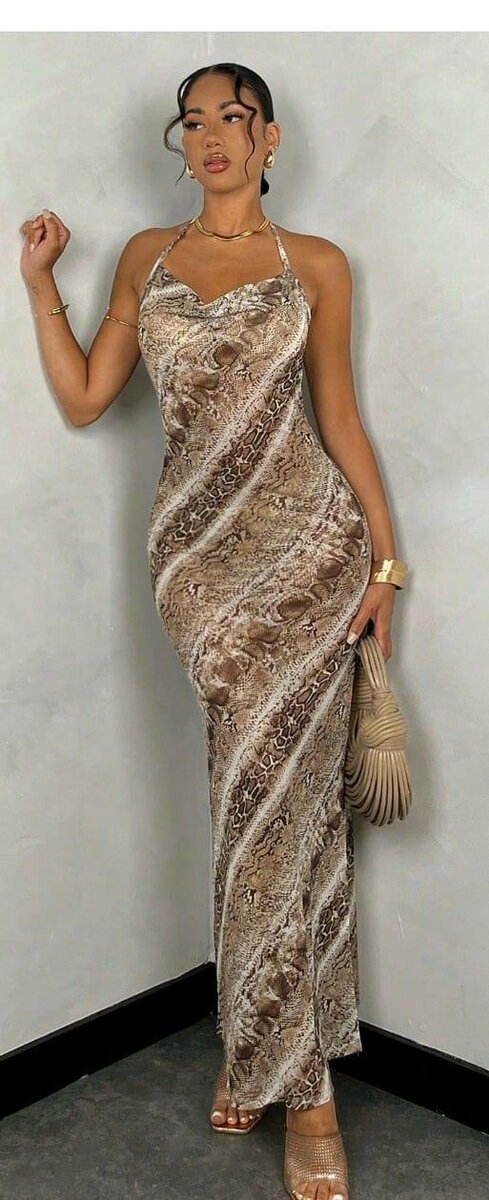 Robe longue imprimé serpent