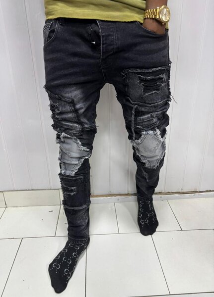 Jean déchiré denim noir