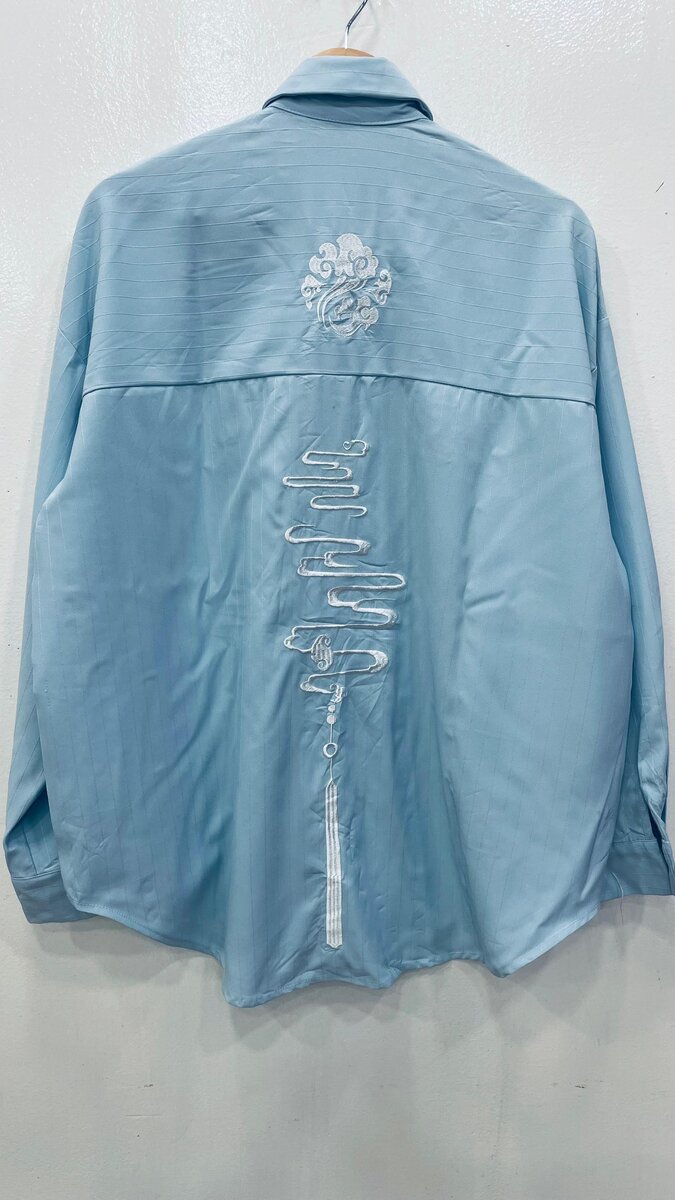 Chemise bleu style asiatique