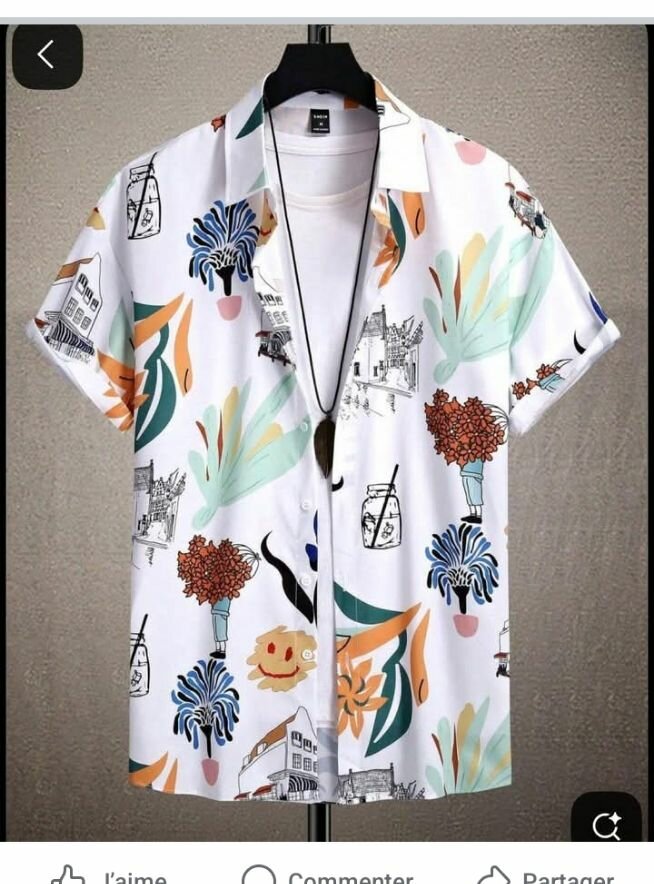 Chemise décontractée imprimée homme