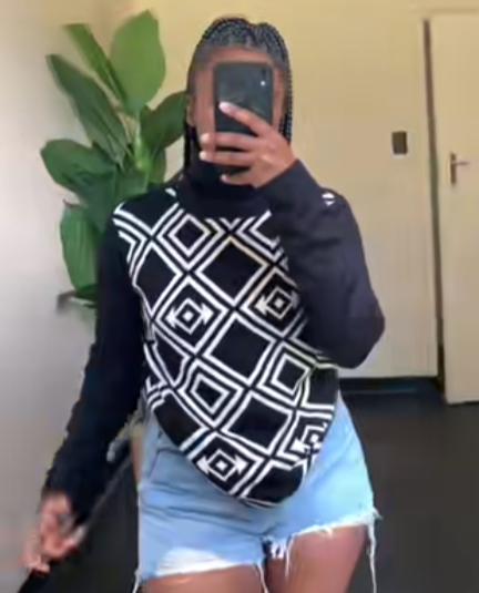 Thrift sweater, black