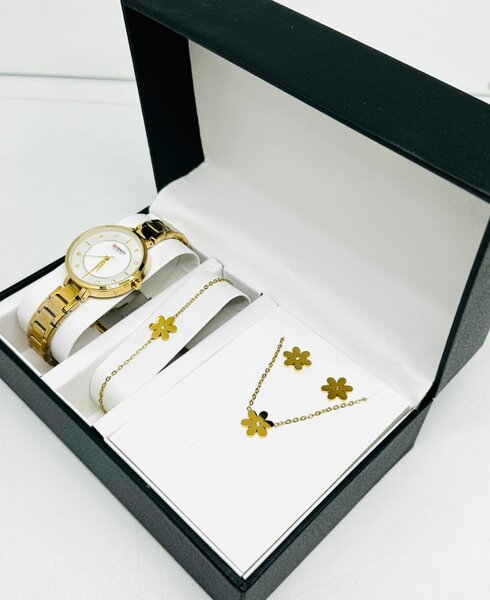 Coffret Montre & Bijoux Doré
