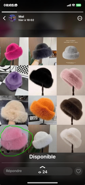 Chapeau en fourrure douce