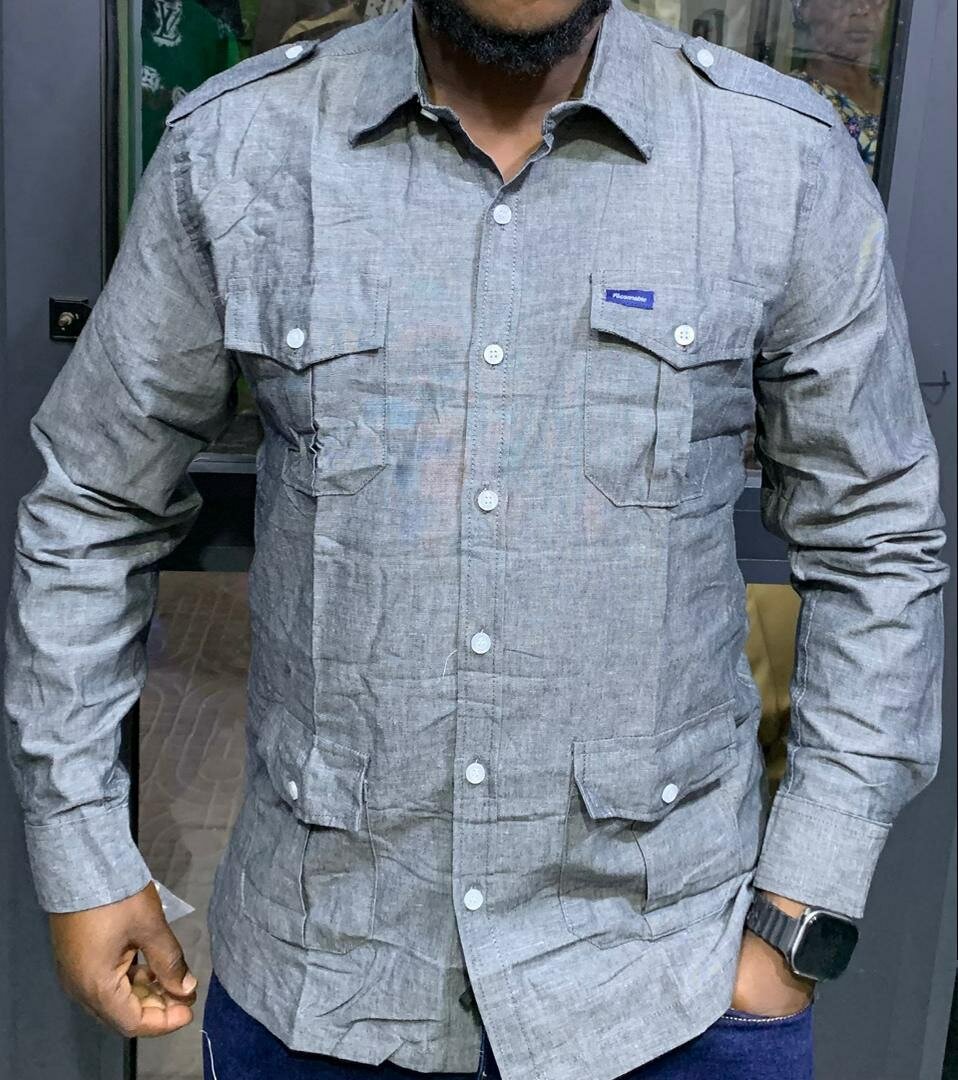 Chemise militaire style décontracté