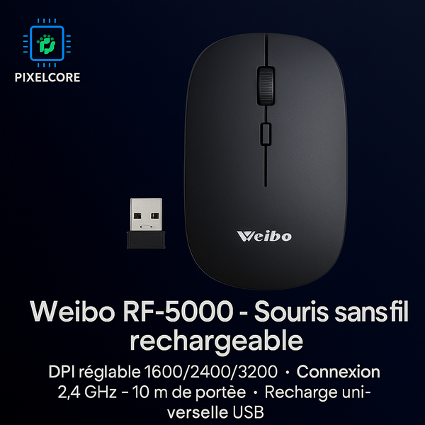 Souris sans fil rechargeable Weibo