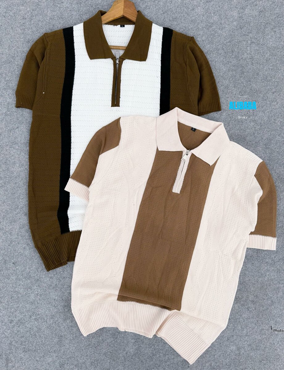 Polo décontracté bicolore homme