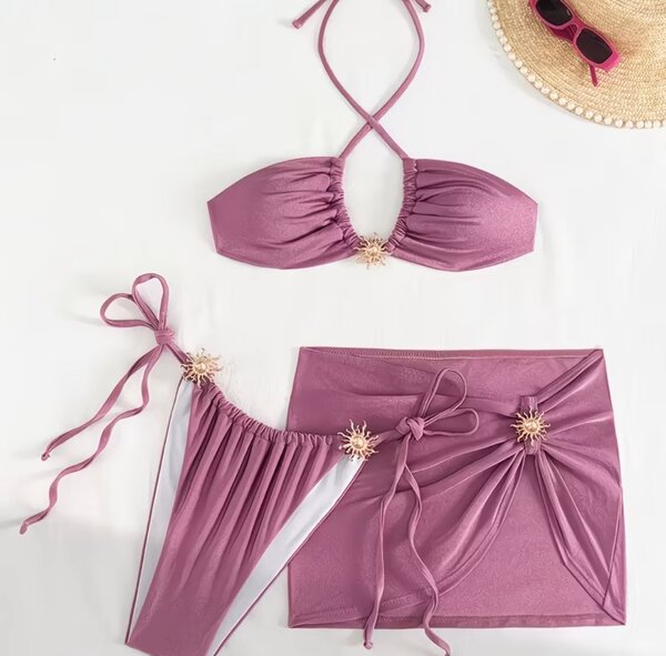 Bikini 3 pièces avec paréo femme