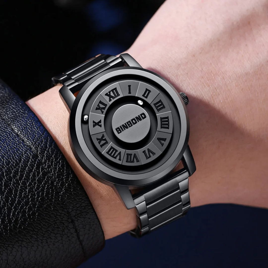 Montre homme BINBOND en acier noir