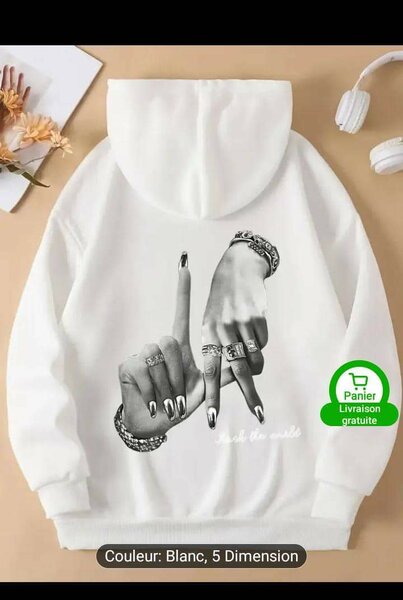 Hoodie graphique blanc