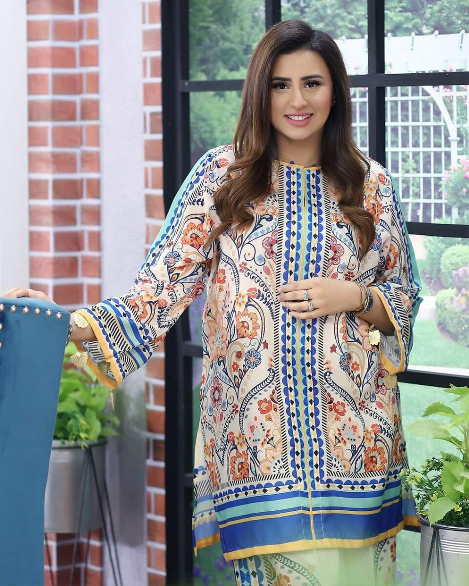 Woman's Stylish Stitched 2 Pcs Digital Printed Shirt with Pl