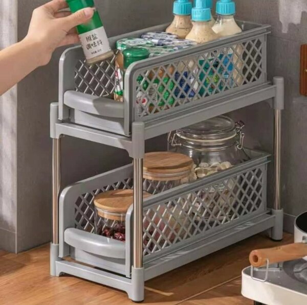 Étagère de rangement à 2 niveaux