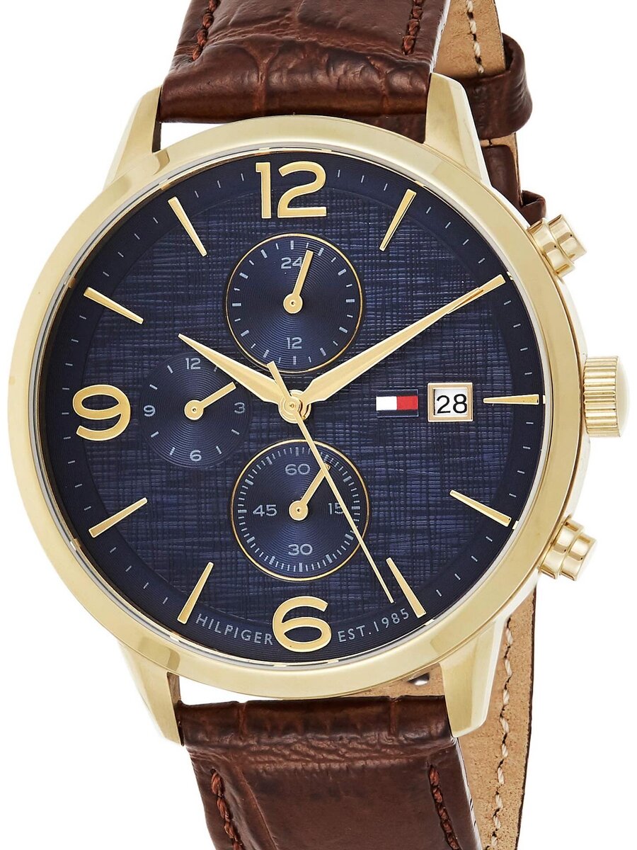 Montre en cuir homme dorée