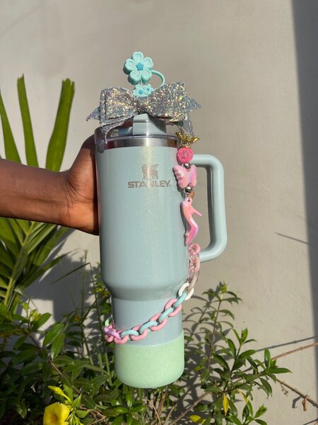 Mint Green Stanley Tumbler with accessories 40oz