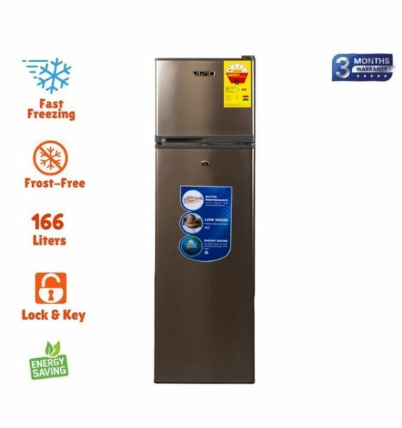 Vizio 166L Double Door Refrigerator - Dark Silver (VIZ-198i)