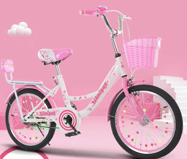 Vélo Enfant Rose avec Panier