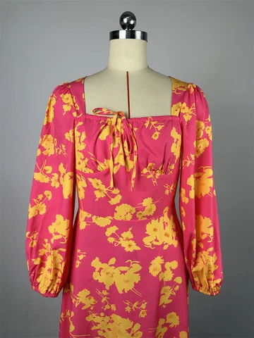 Floral pink and yellow dresses