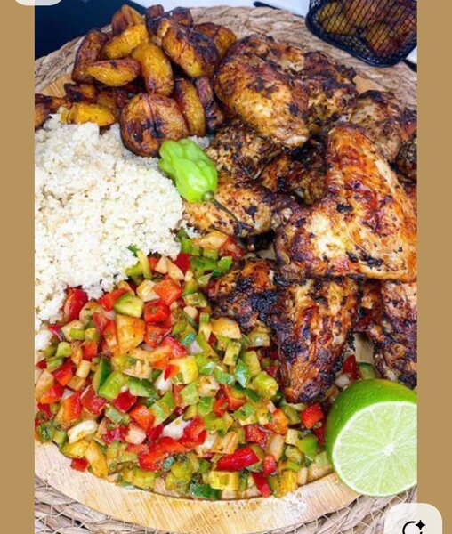 Poulet braisé +alloco