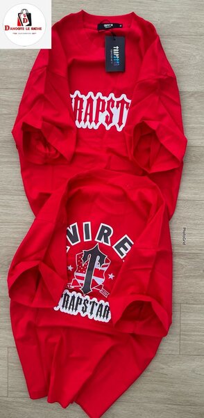 T-shirt Rouge Graphique Rap