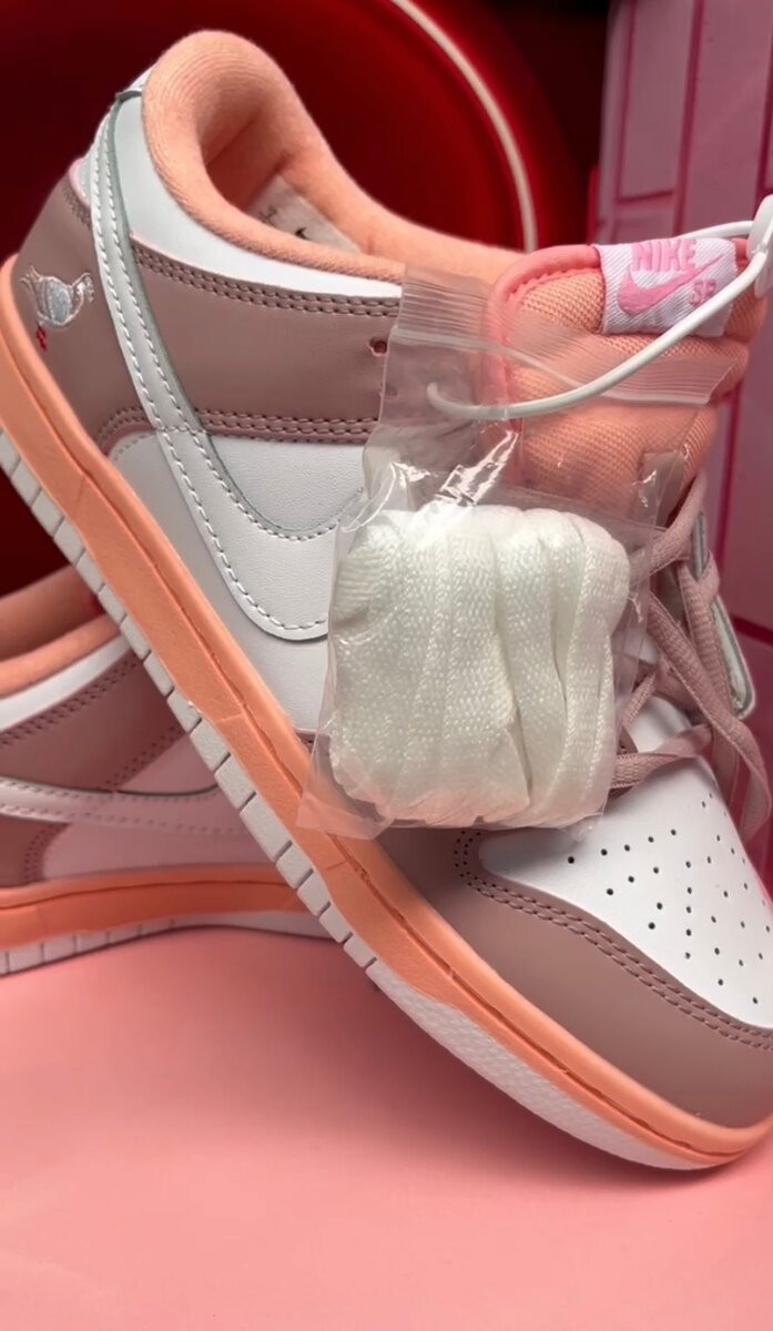 Air Nike Dunk Low (Rose-Blanc)