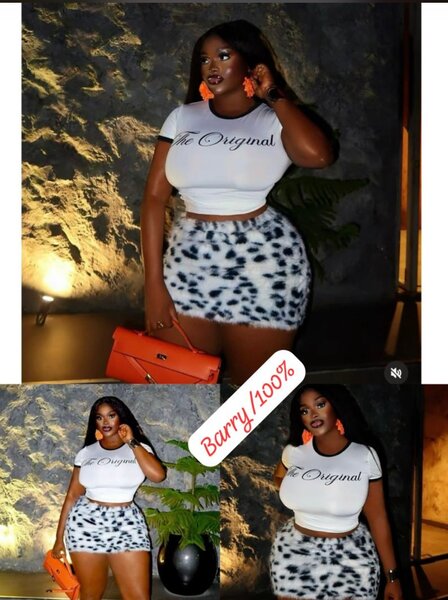 Ensemble jupe et haut à imprimé léopard