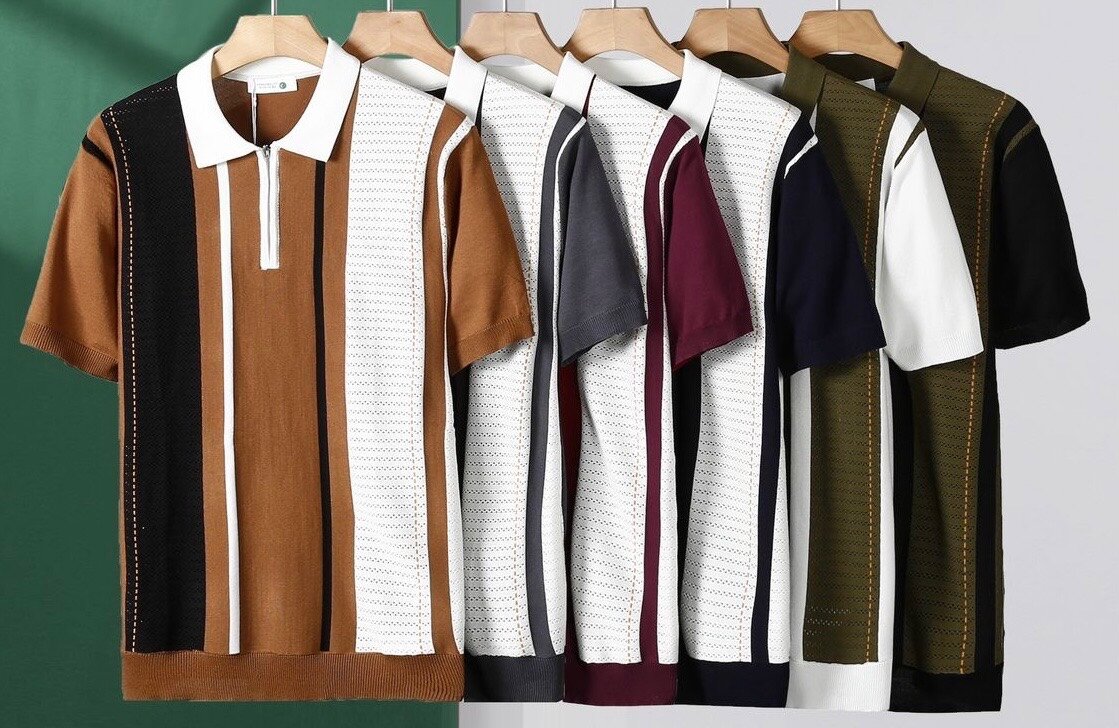 Polos tricot rétro hommes