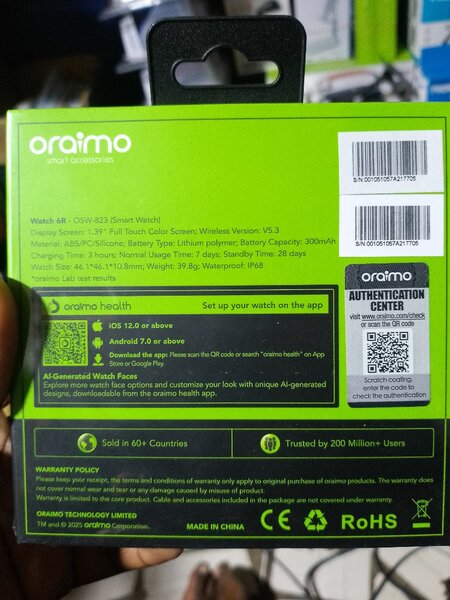 Montre Connectée Oraimo 6R