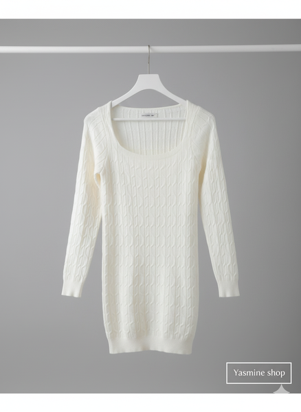 Robe Pull Femme Blanche Élégante