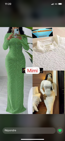 Robe longue moulante texturée