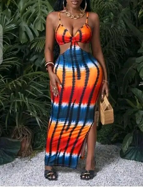 Robe longue tie-dye femme