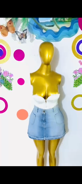 Jupe en jean taille haute