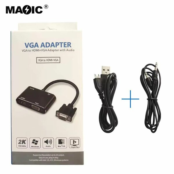 Adaptateur VGA vers HDMI avec audio