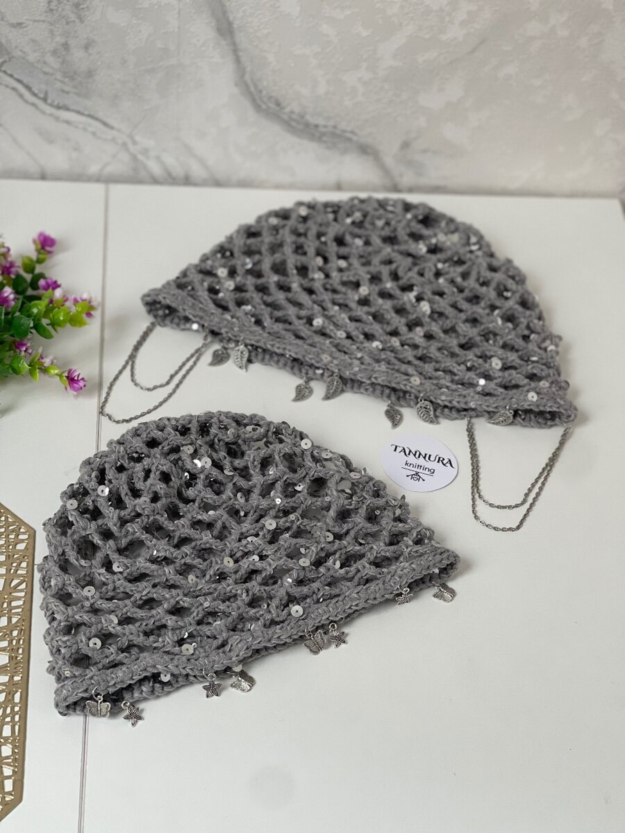 Шапка кроше ручная работа