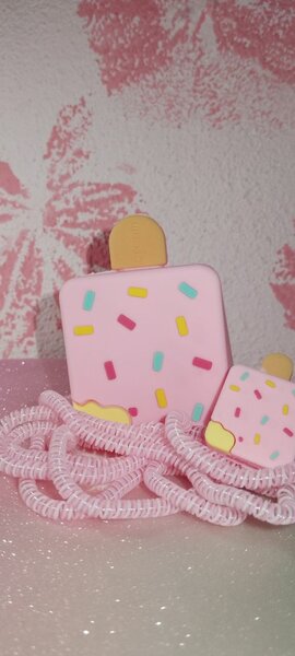 Protège chargeur glace rose