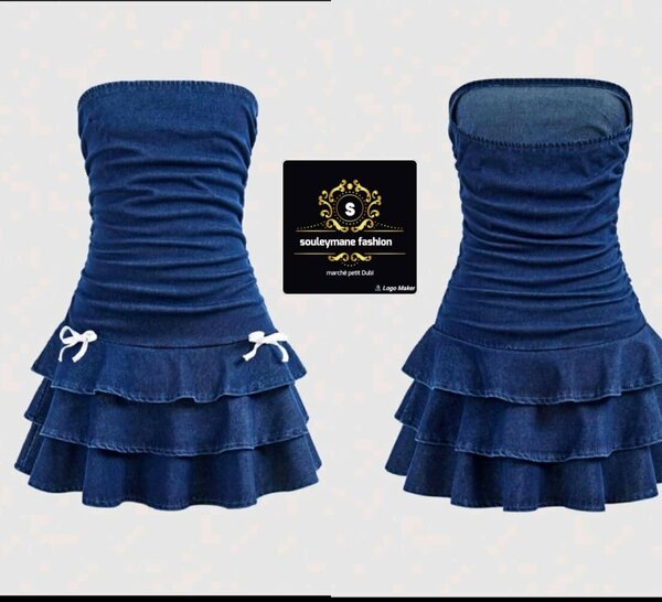 Robe bandeau jean élégante