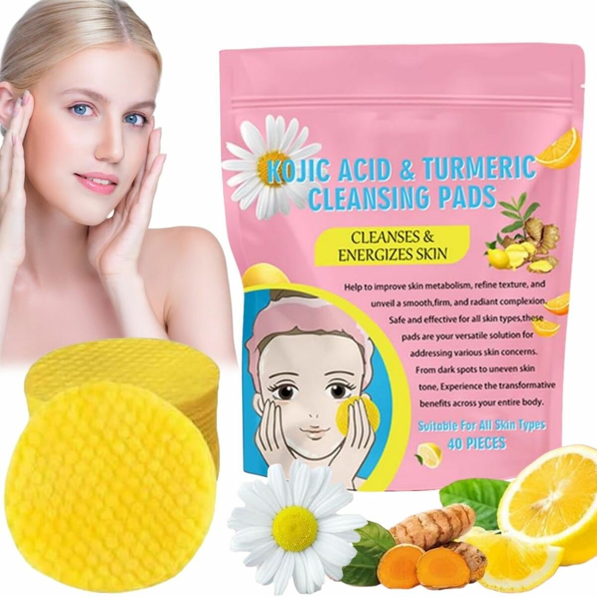 Pads nettoyants acide kojic & curcuma