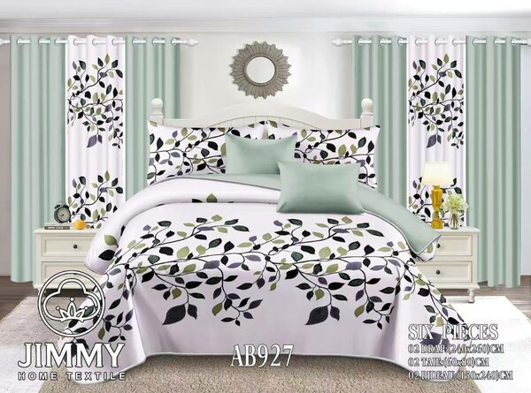 Parure de lit florale 6 pièces