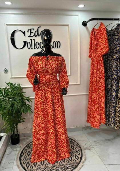 robe à manches longues orange